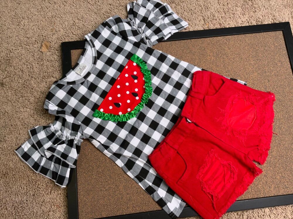 Watermelon shirt with red shorts